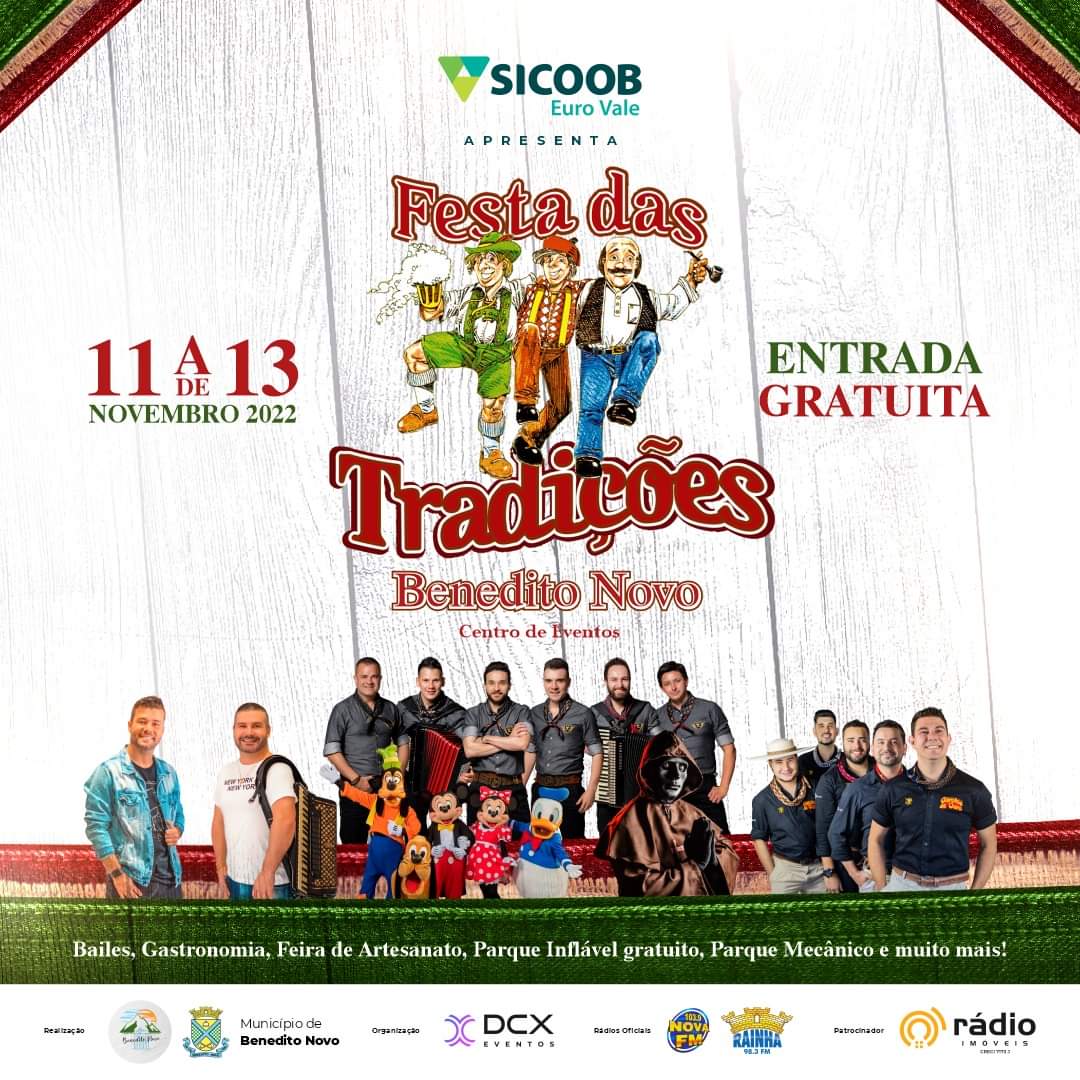 Festa das Tradições em Benedito Novo nos dias 11, 12 e 13 de novembro 1 FB IMG 1667747010823