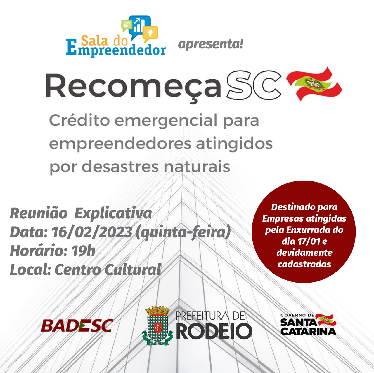 Prefeitura promove reunião sobre o Programa Recomeça SC nesta quinta-feira 1 recomeca Easy Resize.com