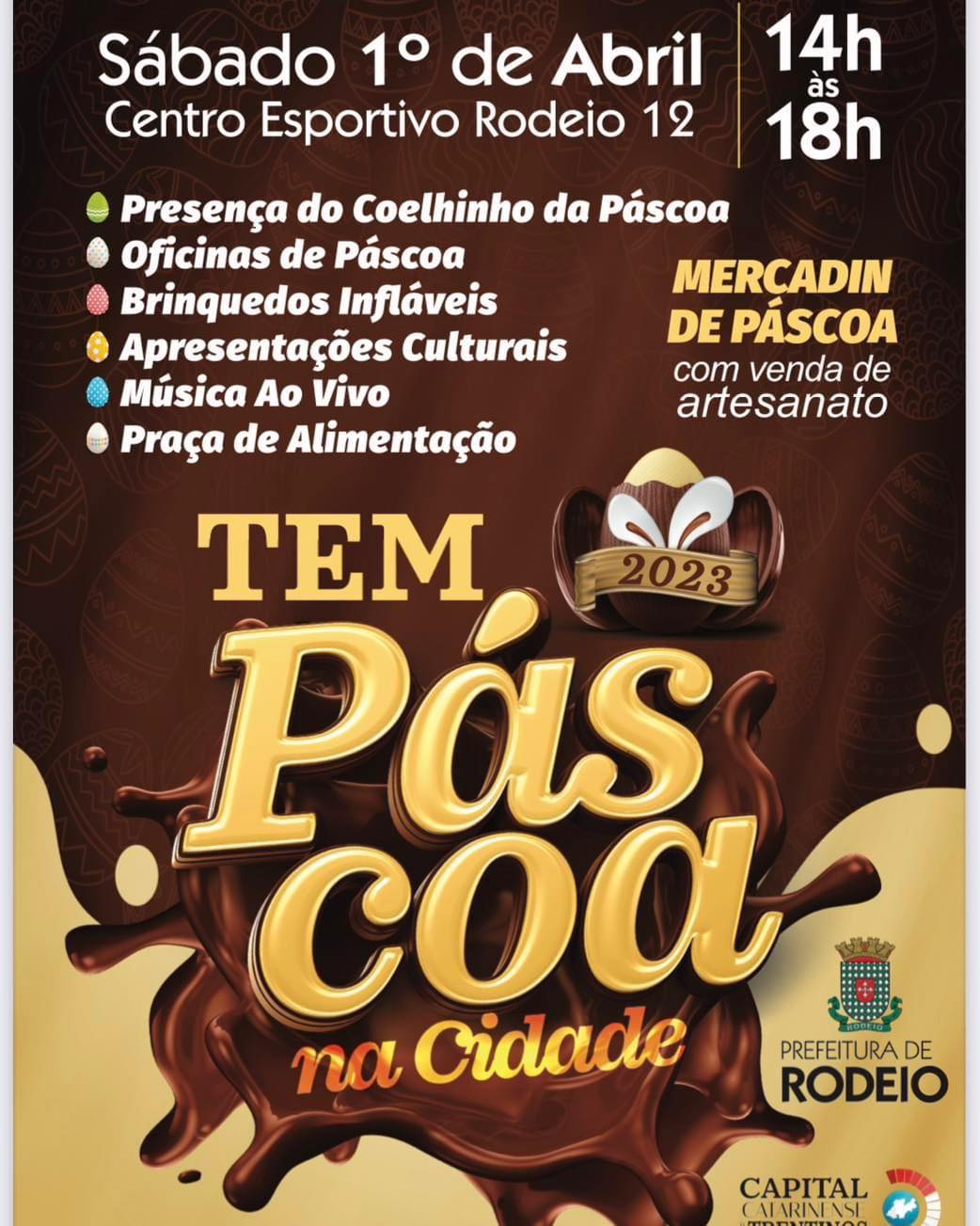Hoje Tem Páscoa na Cidade de Rodeio, traga sua família 1 Pascoa Rodeio