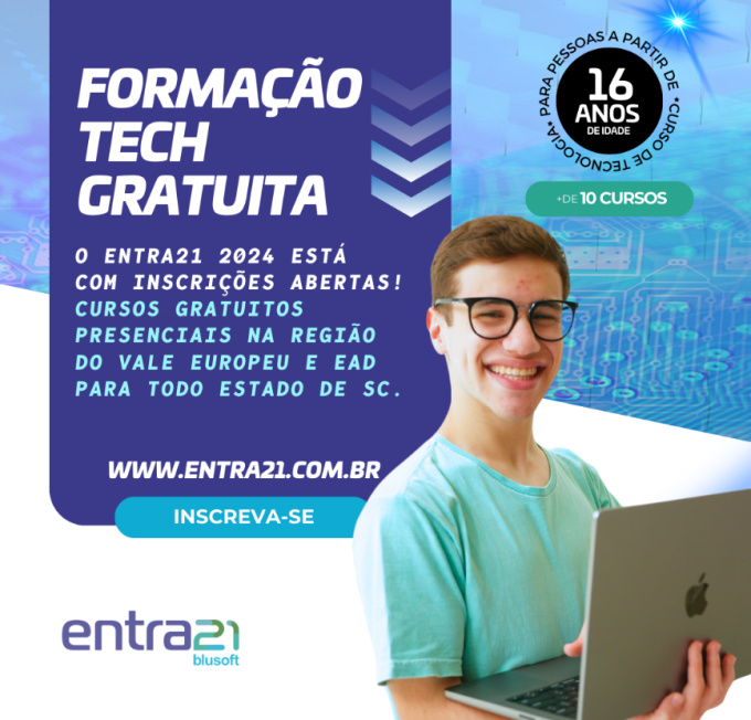 Programa de capacitação gratuito em tecnologia Entra21 está com inscrições abertas e vagas para Indaial 2 image 4