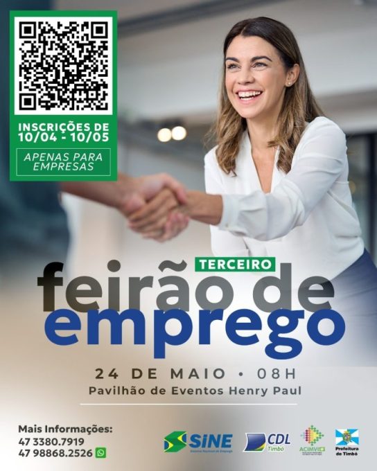 Timbó promove 3º Feirão de Empregos e abre inscrições para empresas interessadas 1 FEIRAO