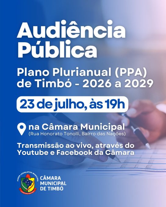 Câmara de Timbó vai discutir o Plano Plurianual do município em Audiência Pública 1 audiencia Easy Resize.com