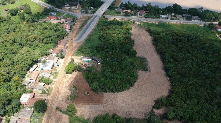 Obras da Terceira Ponte em Indaial