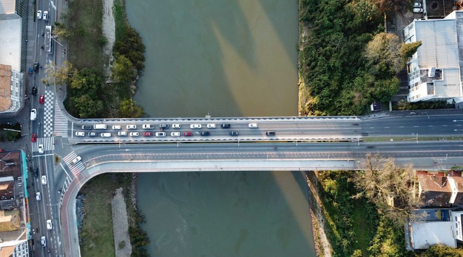 Rio Itajaí Açu em Blumenau – Foto: Eduardo Valente / SECOM