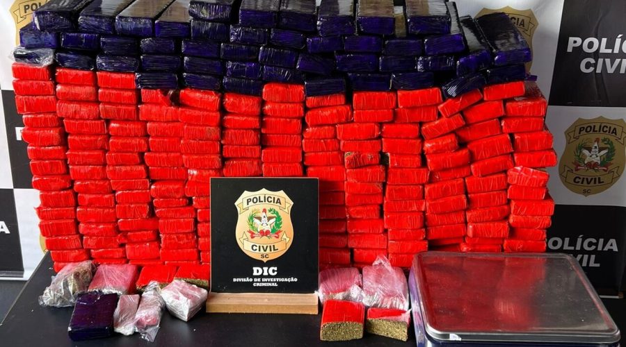 droga apreendida em Blumenau