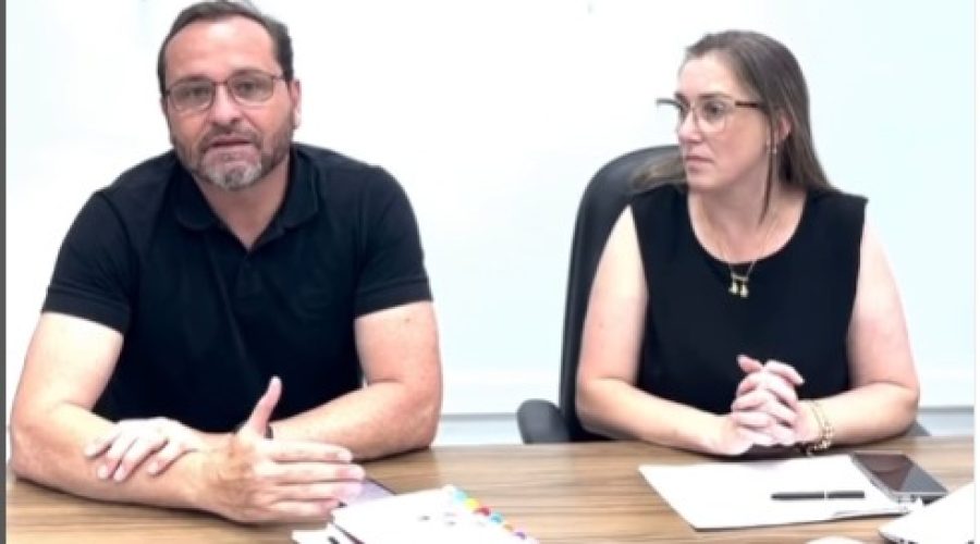 Prefeito Flávio e secretária Joice